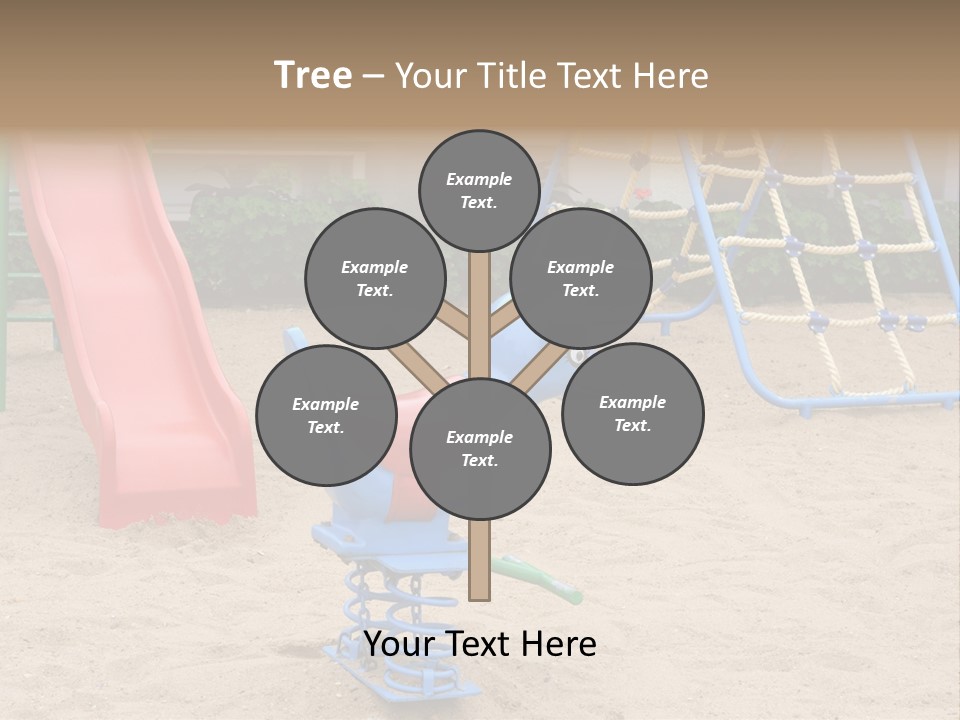 A Playground With A Slide And A Slide In The Sand PowerPoint Template