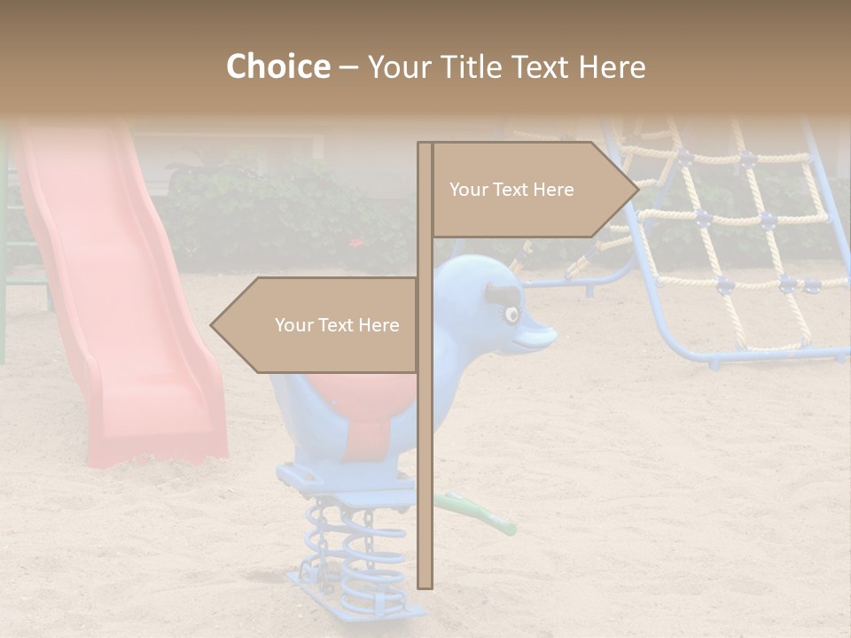 A Playground With A Slide And A Slide In The Sand PowerPoint Template