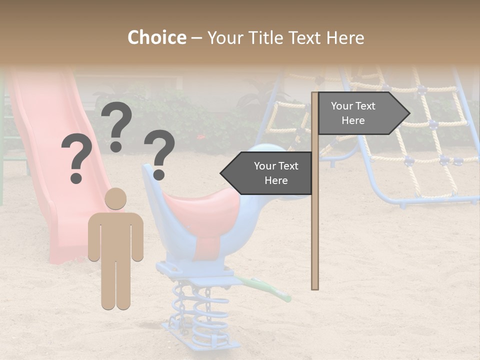 A Playground With A Slide And A Slide In The Sand PowerPoint Template