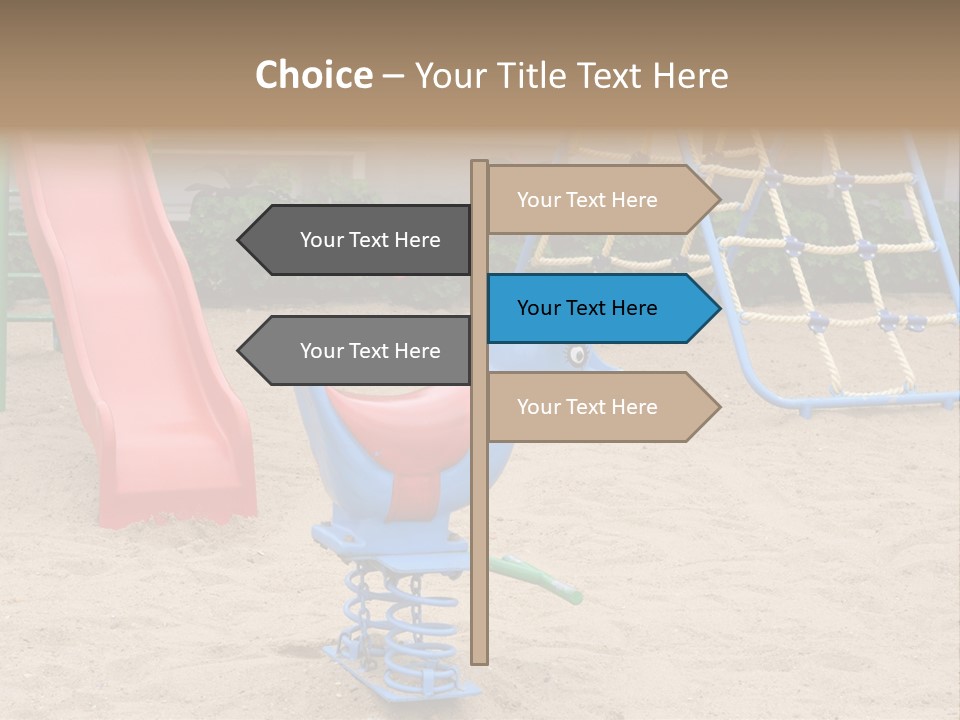 A Playground With A Slide And A Slide In The Sand PowerPoint Template