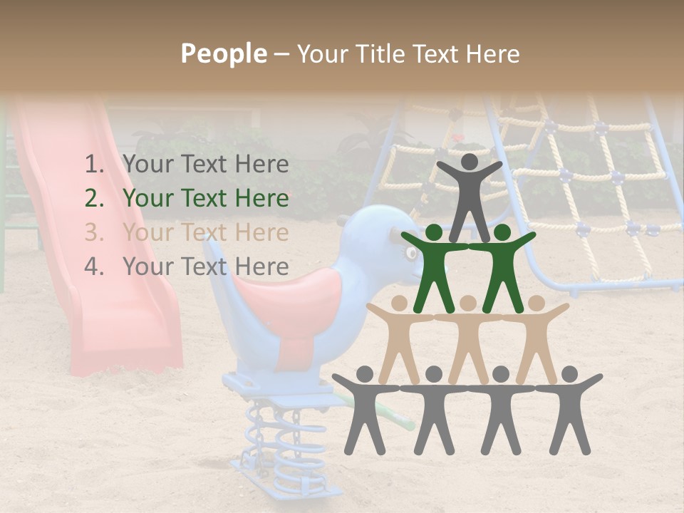 A Playground With A Slide And A Slide In The Sand PowerPoint Template