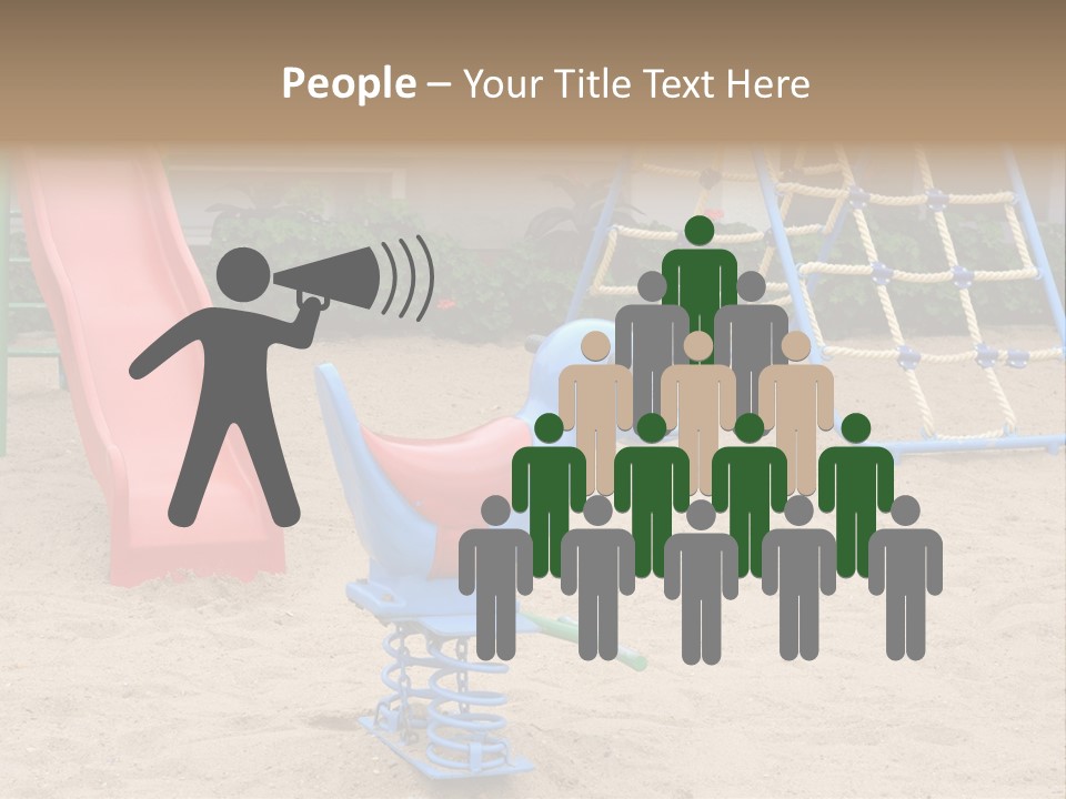 A Playground With A Slide And A Slide In The Sand PowerPoint Template