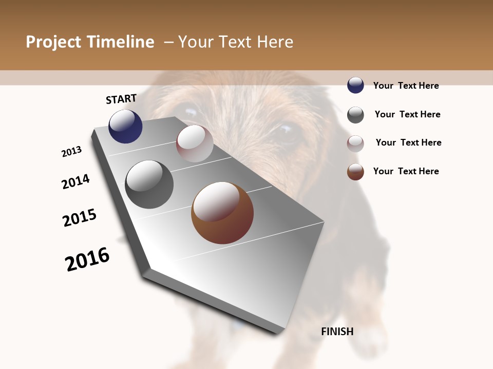 A Cute Mixed Breed Puppy Isolated Over White. The Dog Is Half Beagle And Half Yorkshire Terrier. Shallow Depth Of Field. PowerPoint Template