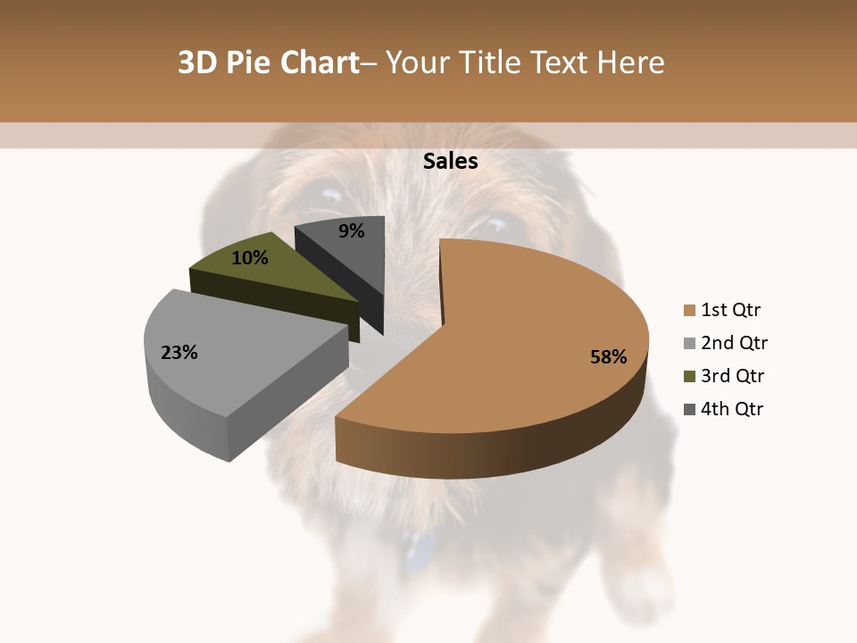 A Cute Mixed Breed Puppy Isolated Over White. The Dog Is Half Beagle And Half Yorkshire Terrier. Shallow Depth Of Field. PowerPoint Template