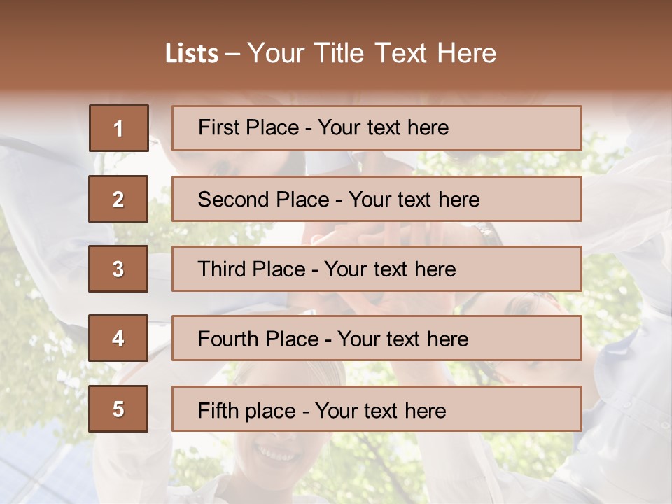 Bottom View Of People Making Pile Of Hands On Background Of Green Foliage PowerPoint Template