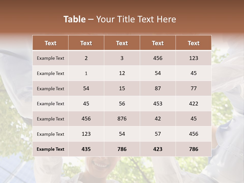 Bottom View Of People Making Pile Of Hands On Background Of Green Foliage PowerPoint Template