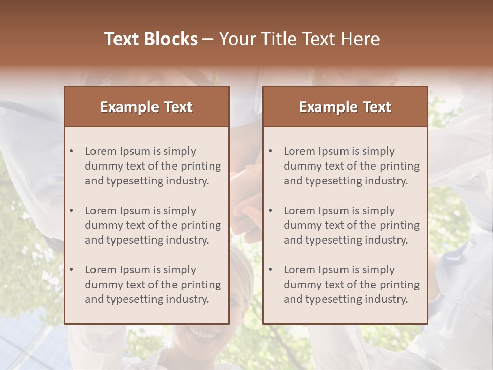 Bottom View Of People Making Pile Of Hands On Background Of Green Foliage PowerPoint Template
