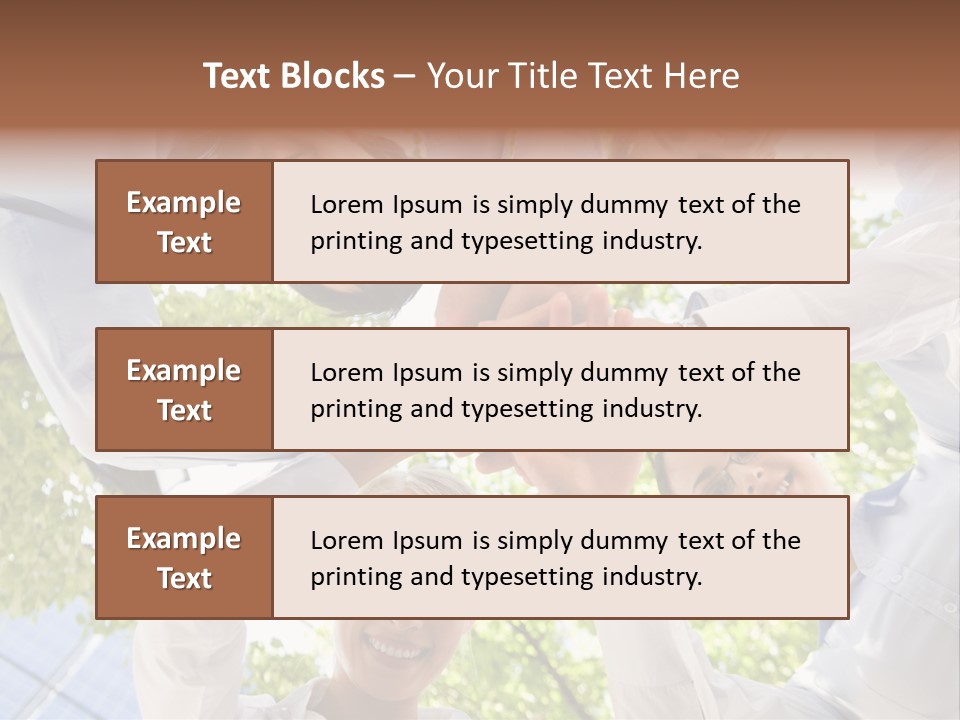Bottom View Of People Making Pile Of Hands On Background Of Green Foliage PowerPoint Template