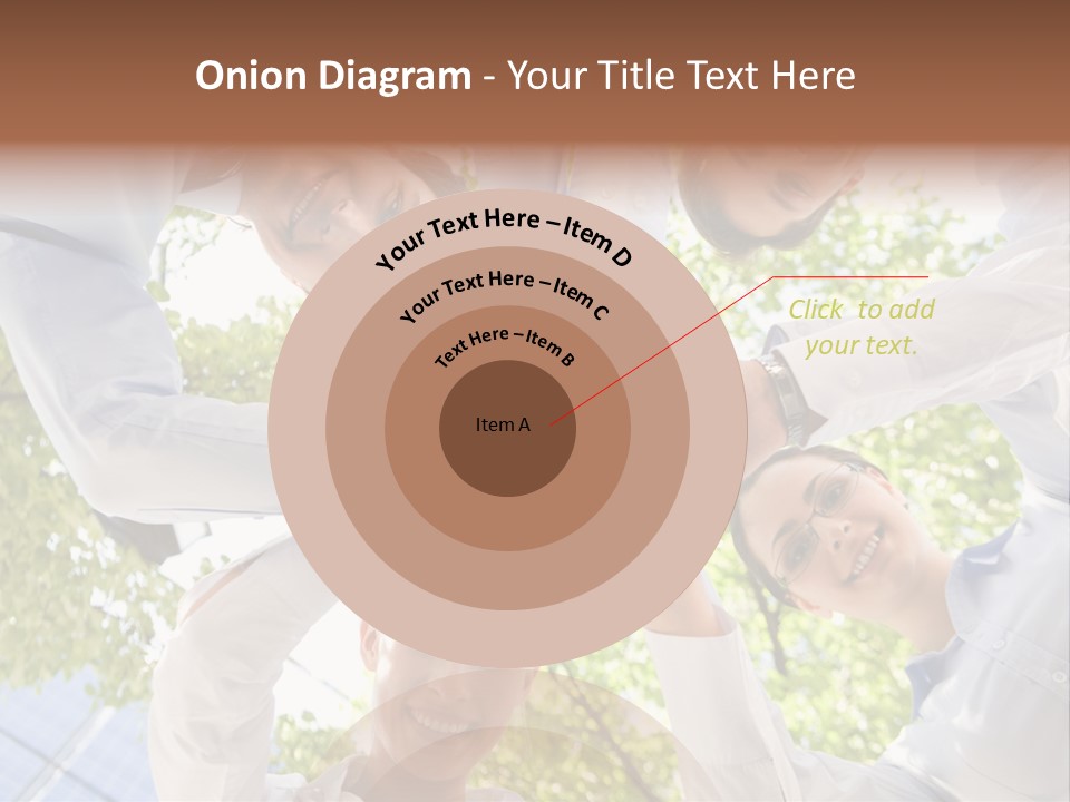 Bottom View Of People Making Pile Of Hands On Background Of Green Foliage PowerPoint Template