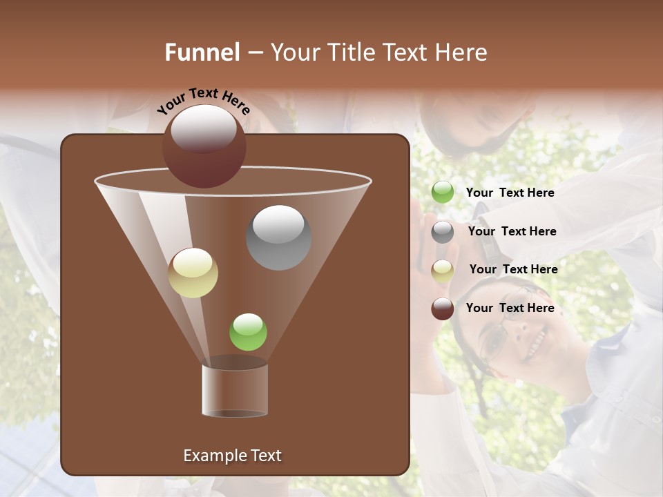 Bottom View Of People Making Pile Of Hands On Background Of Green Foliage PowerPoint Template