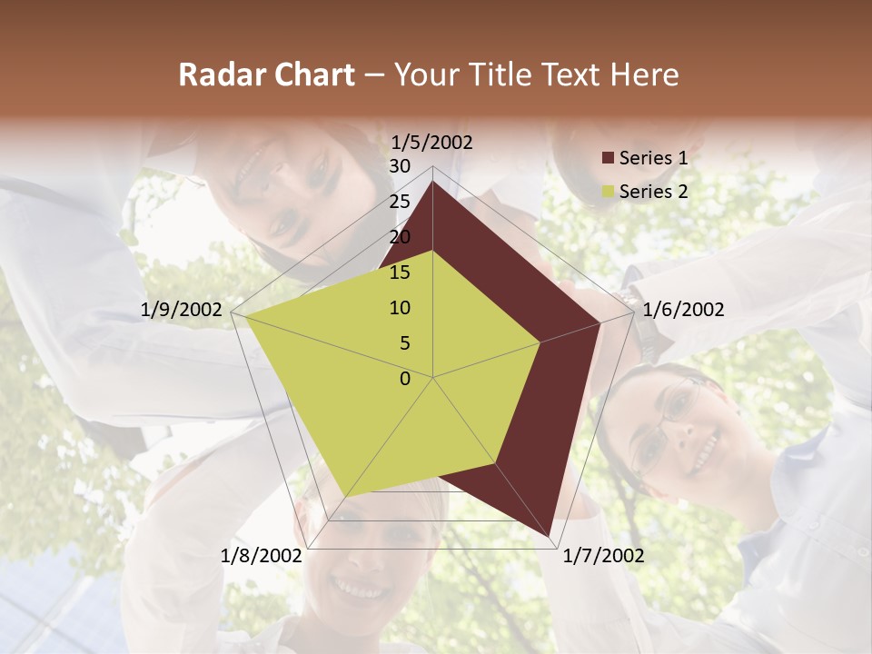 Bottom View Of People Making Pile Of Hands On Background Of Green Foliage PowerPoint Template