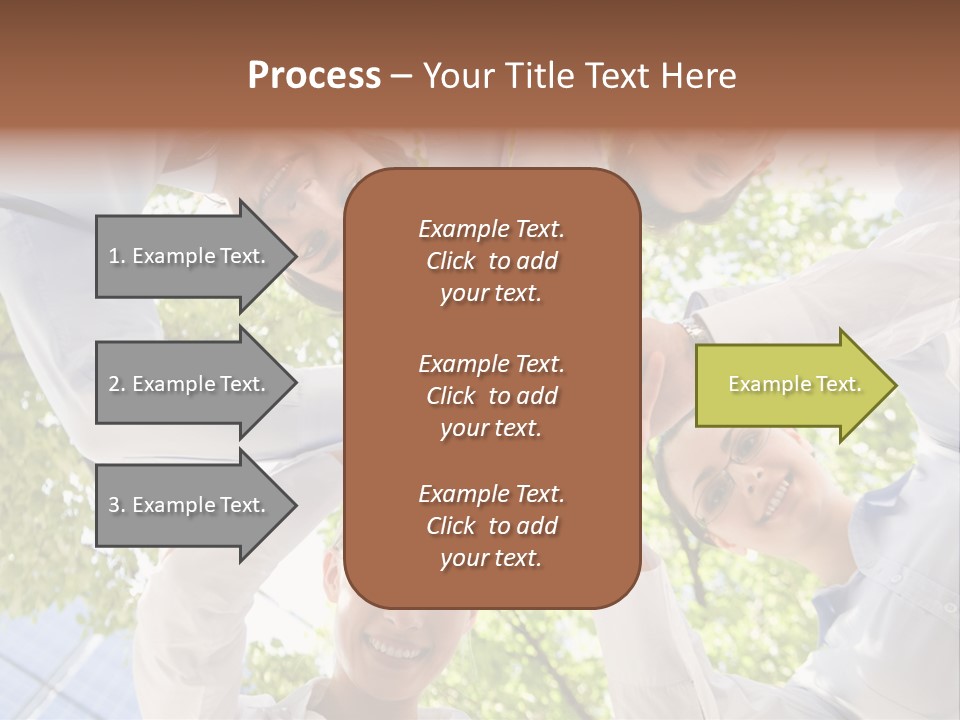 Bottom View Of People Making Pile Of Hands On Background Of Green Foliage PowerPoint Template