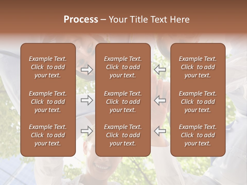 Bottom View Of People Making Pile Of Hands On Background Of Green Foliage PowerPoint Template