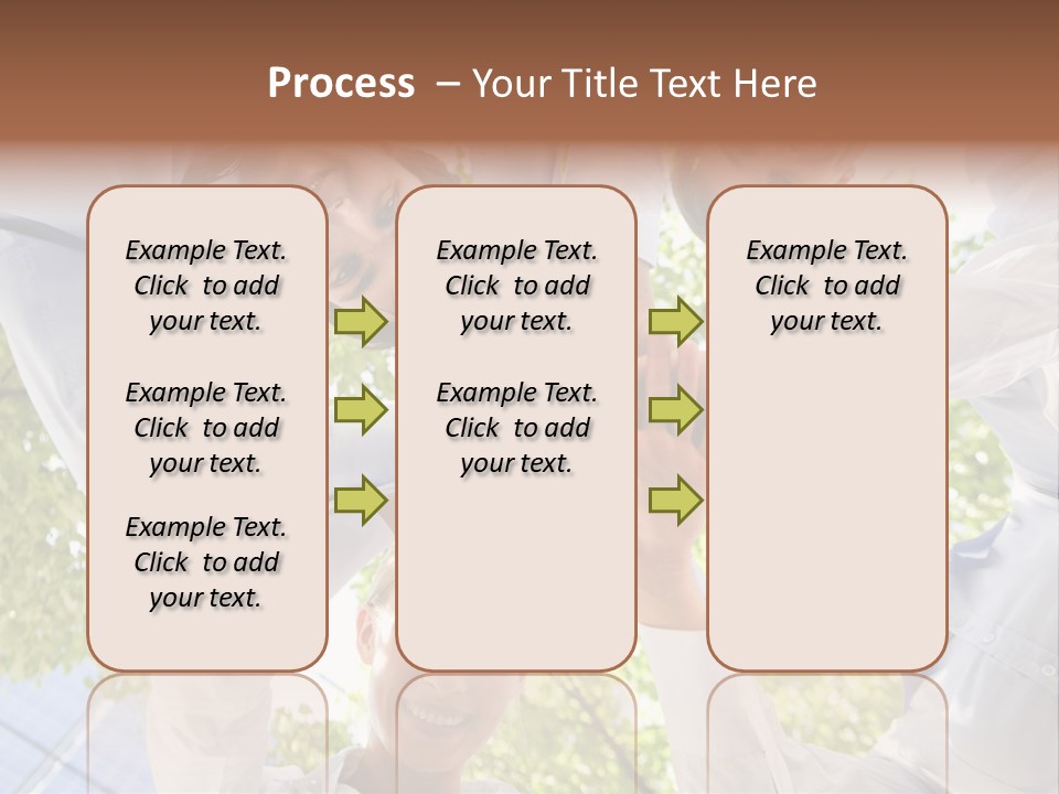 Bottom View Of People Making Pile Of Hands On Background Of Green Foliage PowerPoint Template