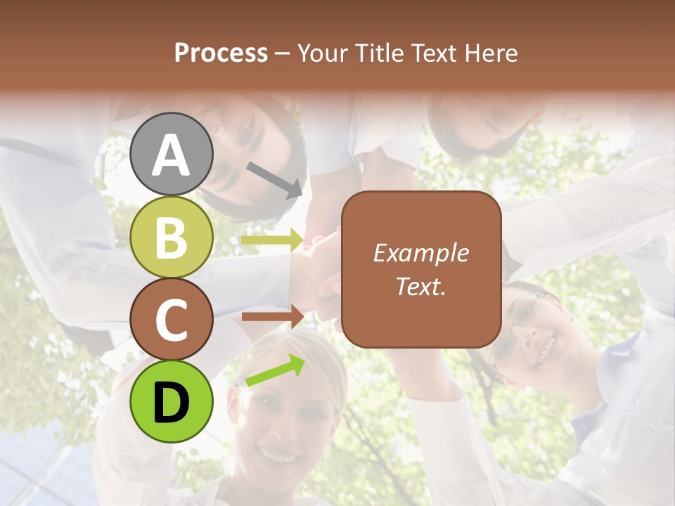 Bottom View Of People Making Pile Of Hands On Background Of Green Foliage PowerPoint Template
