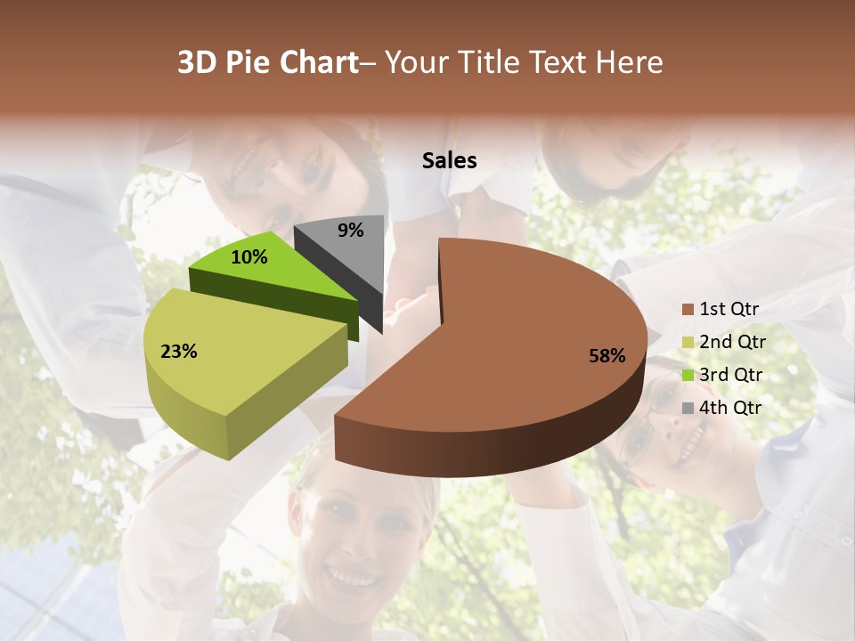 Bottom View Of People Making Pile Of Hands On Background Of Green Foliage PowerPoint Template