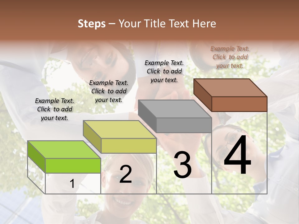 Bottom View Of People Making Pile Of Hands On Background Of Green Foliage PowerPoint Template