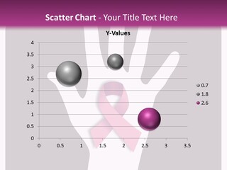 Hand With A Pink Ribbon Over A Grey Rounded Square. PowerPoint Template