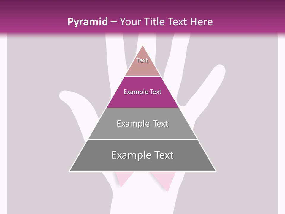 Hand With A Pink Ribbon Over A Grey Rounded Square. PowerPoint Template