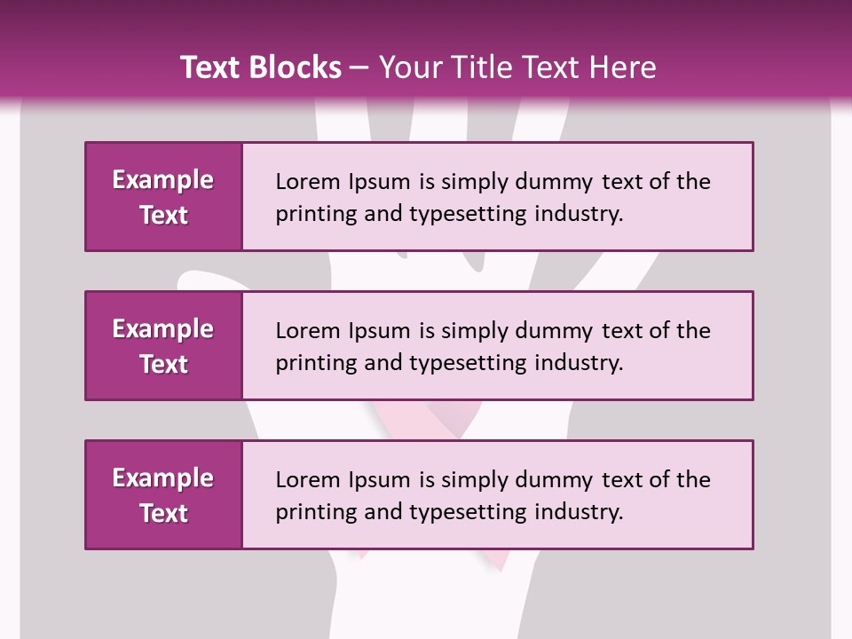 Hand With A Pink Ribbon Over A Grey Rounded Square. PowerPoint Template