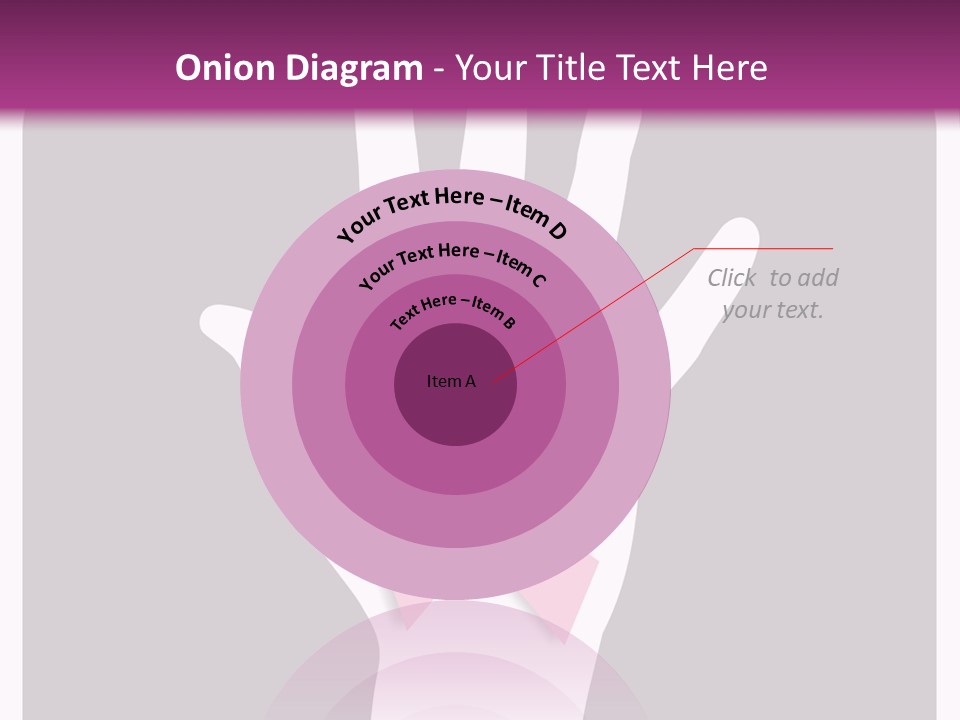 Hand With A Pink Ribbon Over A Grey Rounded Square. PowerPoint Template