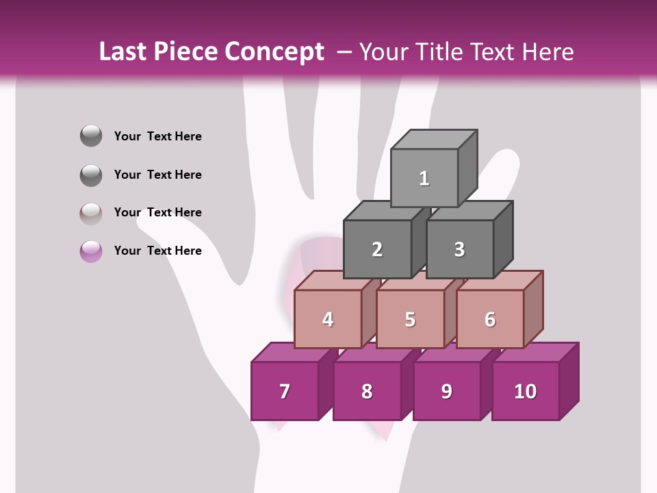 Hand With A Pink Ribbon Over A Grey Rounded Square. PowerPoint Template