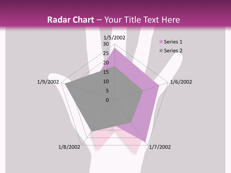 Hand With A Pink Ribbon Over A Grey Rounded Square. PowerPoint Template