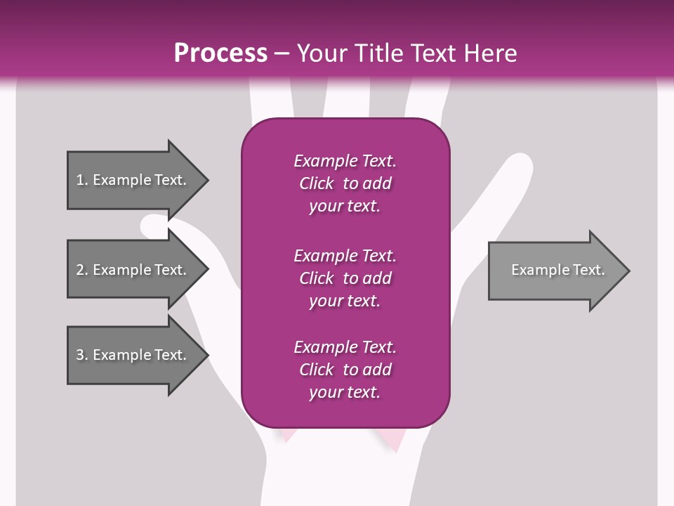 Hand With A Pink Ribbon Over A Grey Rounded Square. PowerPoint Template