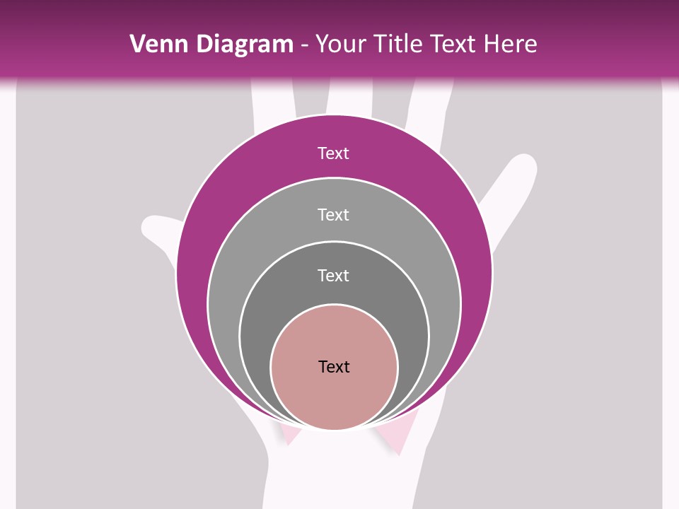 Hand With A Pink Ribbon Over A Grey Rounded Square. PowerPoint Template