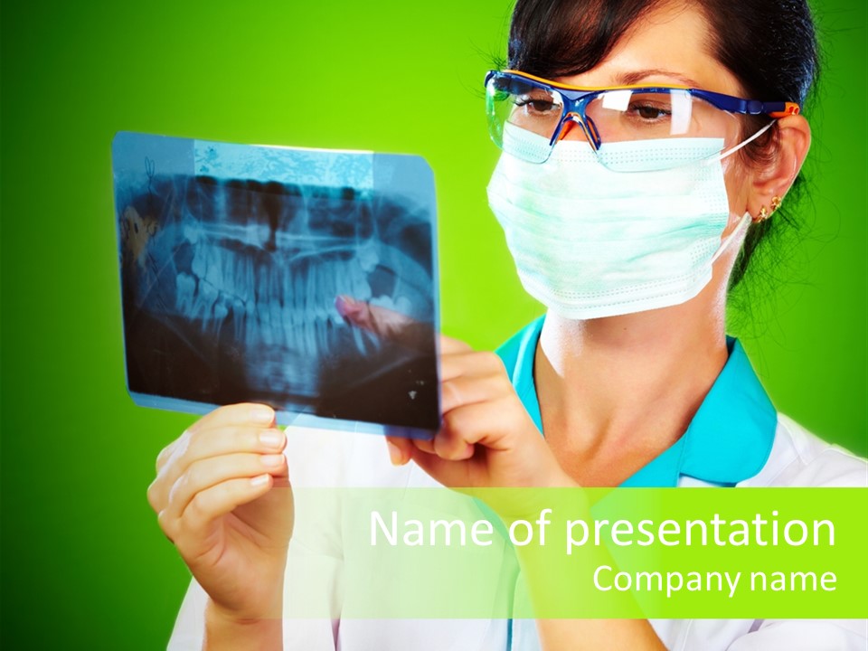 Female Doctor With Jaw Xray PowerPoint Template