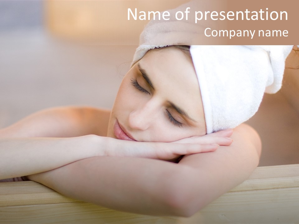 Girl Sleep After Bath PowerPoint Template