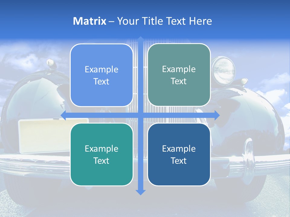 A Vintage Car With A Blue Sky And Clouds In The Background PowerPoint Template