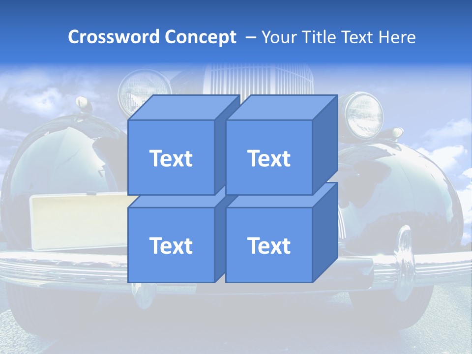 A Vintage Car With A Blue Sky And Clouds In The Background PowerPoint Template