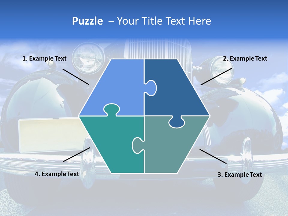 A Vintage Car With A Blue Sky And Clouds In The Background PowerPoint Template