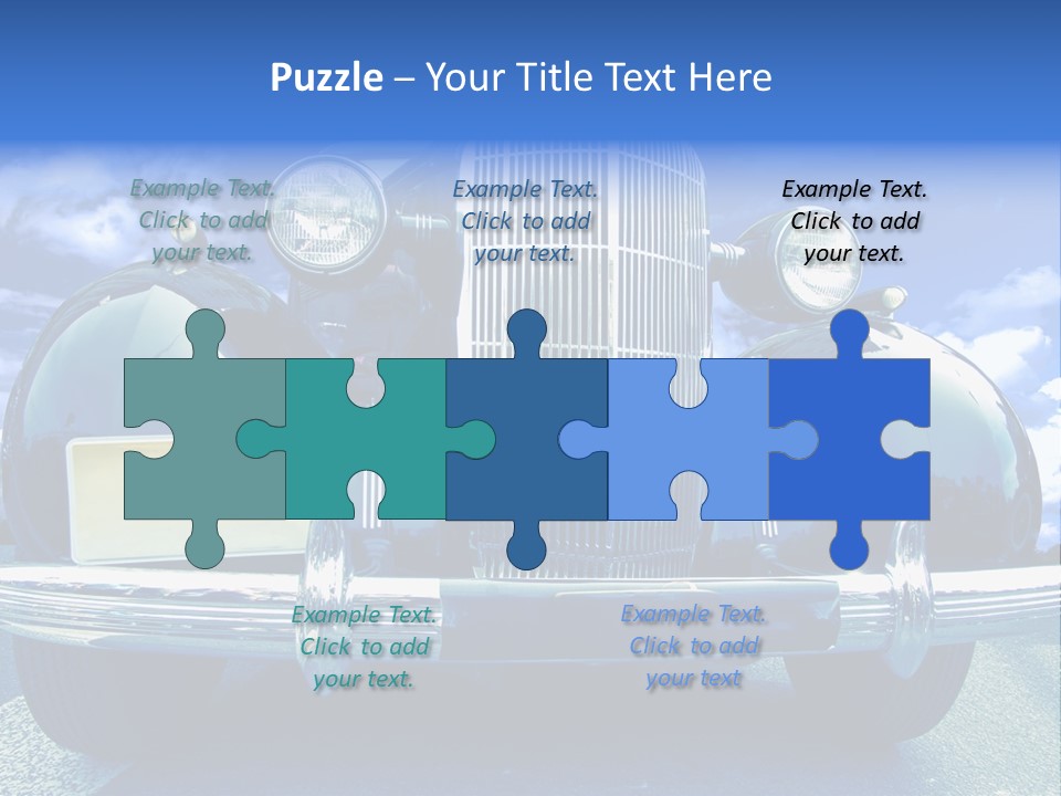 A Vintage Car With A Blue Sky And Clouds In The Background PowerPoint Template