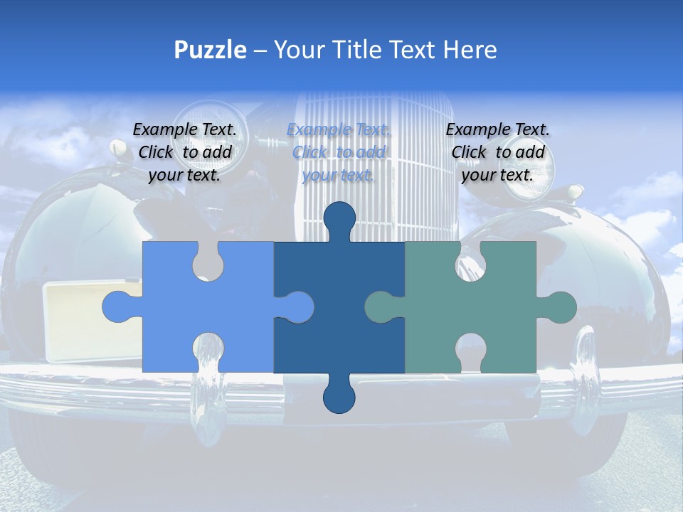 A Vintage Car With A Blue Sky And Clouds In The Background PowerPoint Template