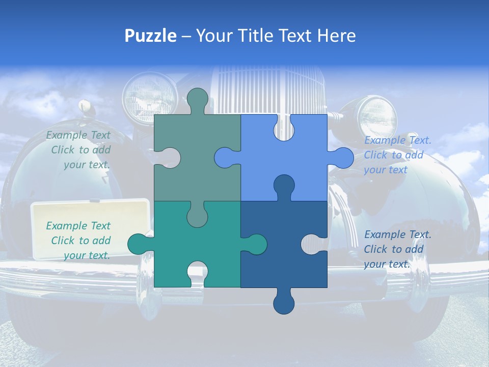 A Vintage Car With A Blue Sky And Clouds In The Background PowerPoint Template