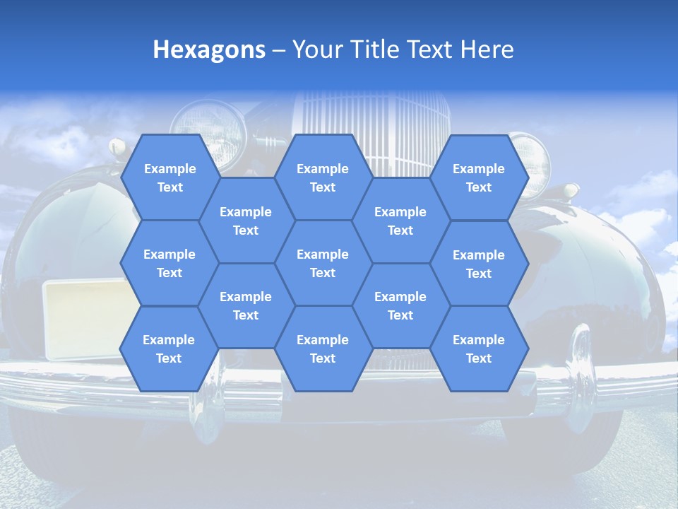 A Vintage Car With A Blue Sky And Clouds In The Background PowerPoint Template