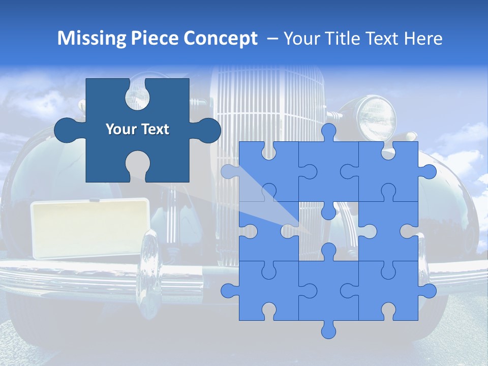 A Vintage Car With A Blue Sky And Clouds In The Background PowerPoint Template
