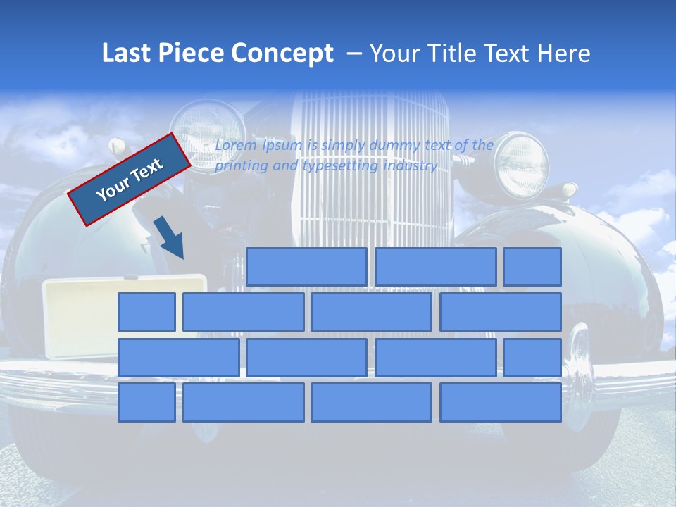 A Vintage Car With A Blue Sky And Clouds In The Background PowerPoint Template