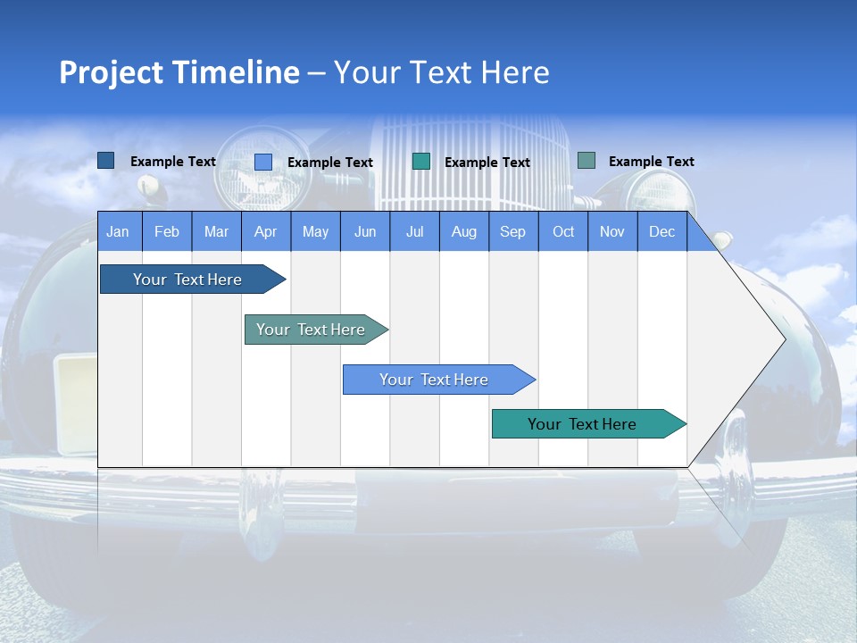 A Vintage Car With A Blue Sky And Clouds In The Background PowerPoint Template