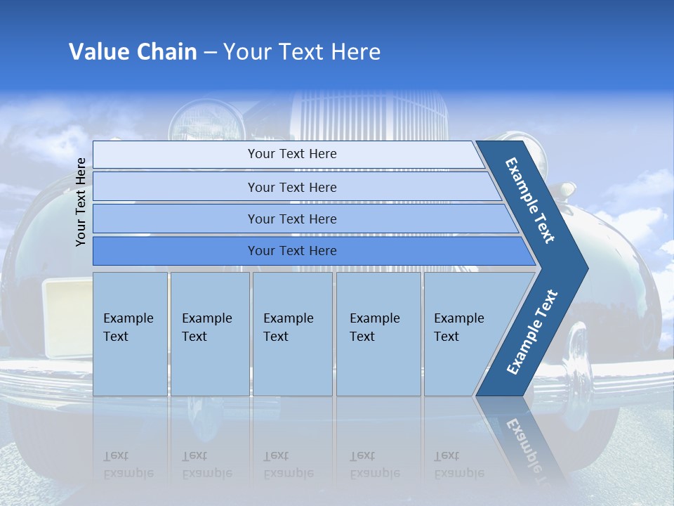 A Vintage Car With A Blue Sky And Clouds In The Background PowerPoint Template