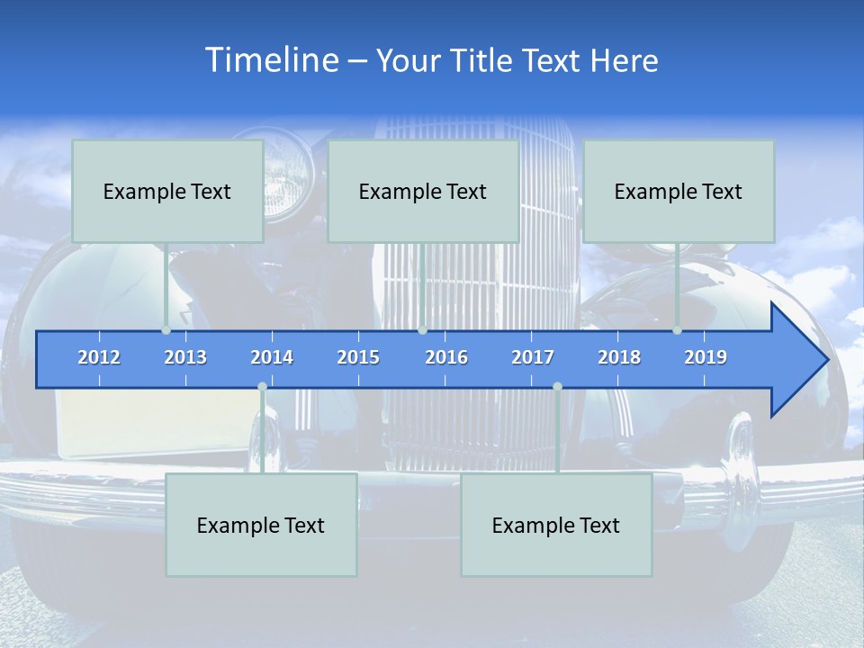 A Vintage Car With A Blue Sky And Clouds In The Background PowerPoint Template