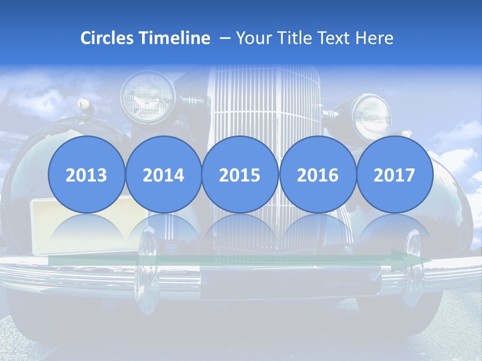 A Vintage Car With A Blue Sky And Clouds In The Background PowerPoint Template