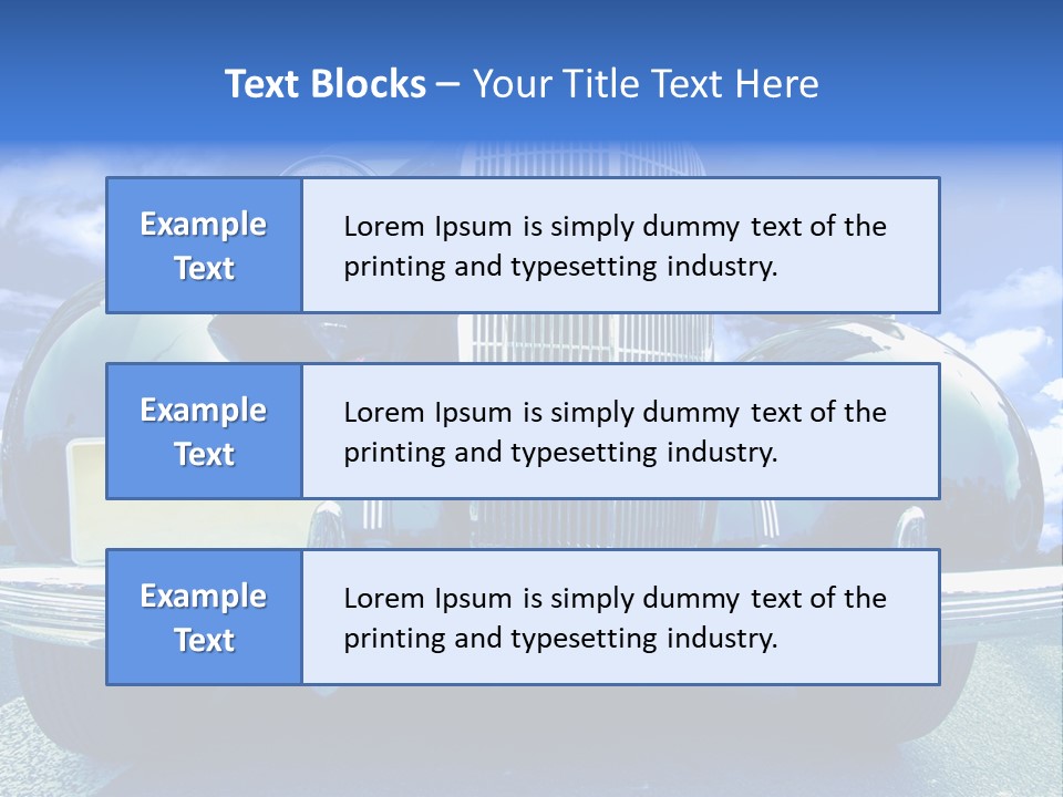 A Vintage Car With A Blue Sky And Clouds In The Background PowerPoint Template