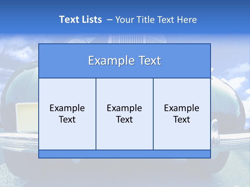 A Vintage Car With A Blue Sky And Clouds In The Background PowerPoint Template