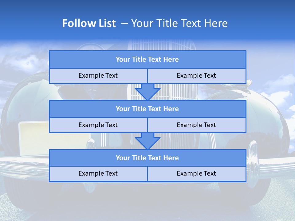 A Vintage Car With A Blue Sky And Clouds In The Background PowerPoint Template