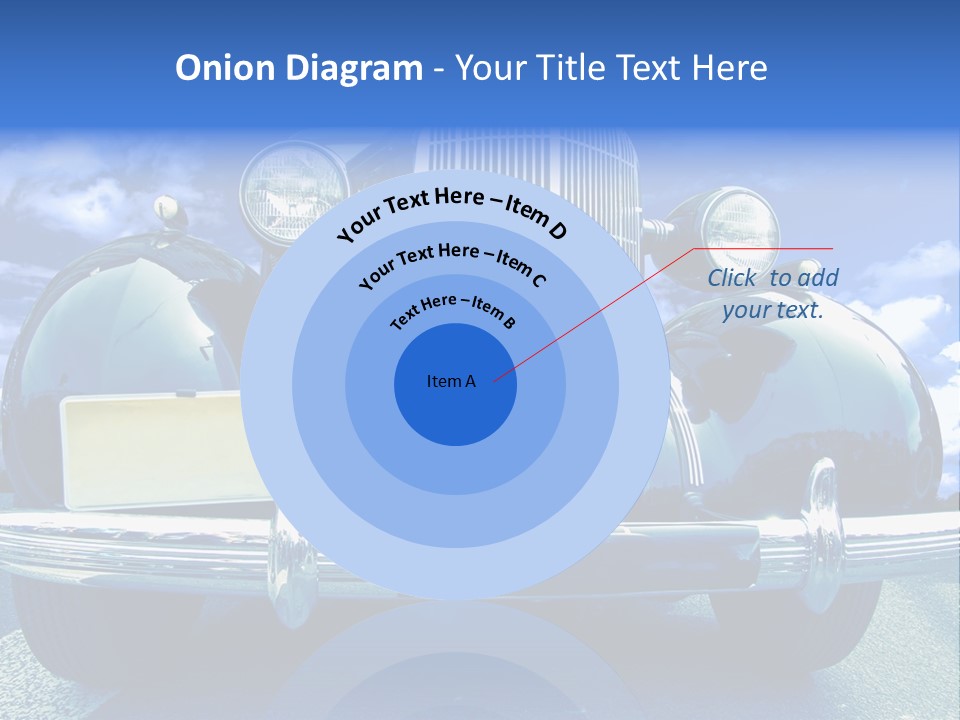 A Vintage Car With A Blue Sky And Clouds In The Background PowerPoint Template