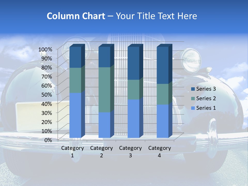 A Vintage Car With A Blue Sky And Clouds In The Background PowerPoint Template
