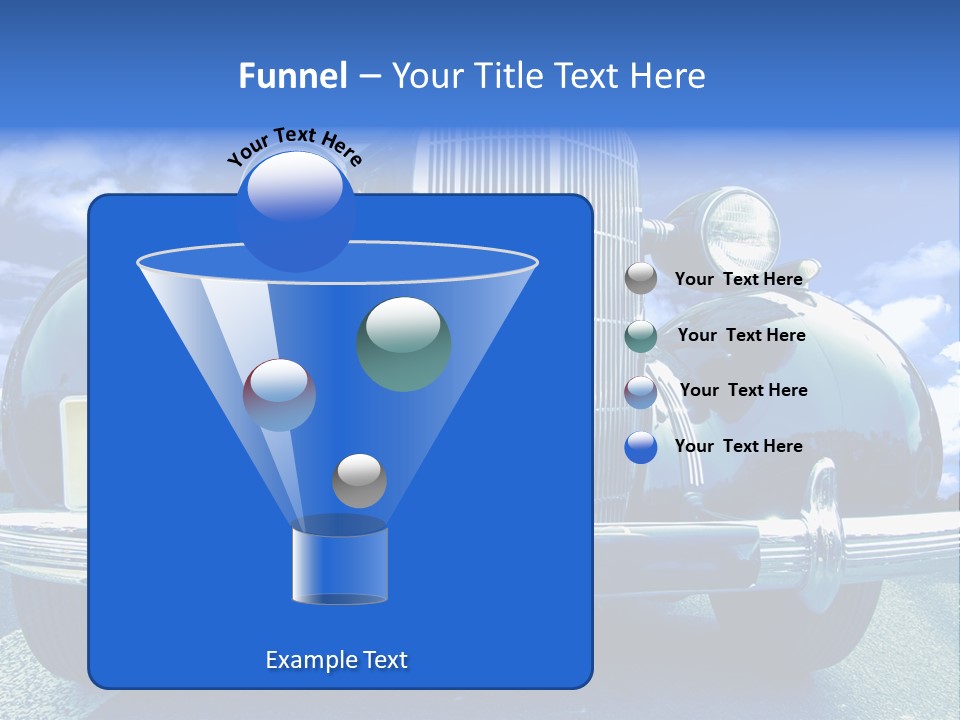 A Vintage Car With A Blue Sky And Clouds In The Background PowerPoint Template